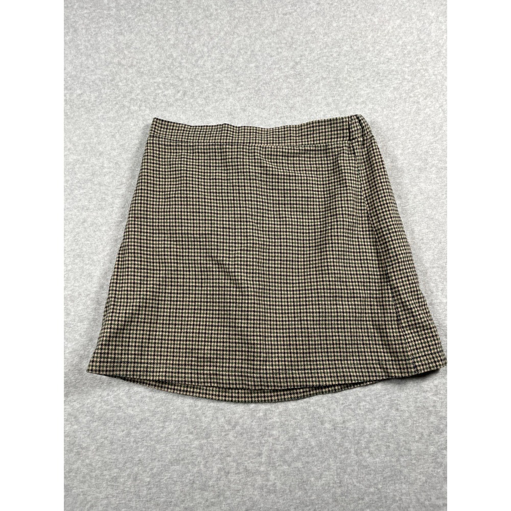 American Eagle Mini Skirt Womens M Brown Houndstooth Academia Old Money Preppy